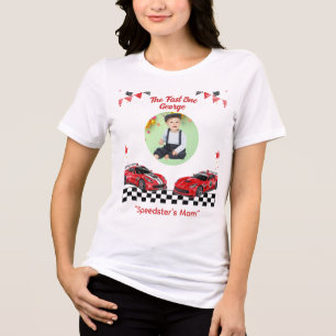 Fast One Red & Black Race Car Speedster Mum Tri-Blend Shirt