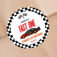 Fast One Red Flame Race Car 1st Birthday Party