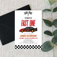 Fast One Red Flame Race Car 1st Birthday Party
