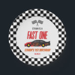 Fast One Red Flame Race Car 1st Birthday Party Paper Plate<br><div class="desc">This is a Fast One Red Flame Race Car 1st Birthday Party Paper Plates!</div>