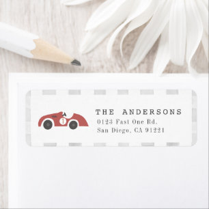 Fast One Red Race Car Boy 1st Birthday Return Address Label