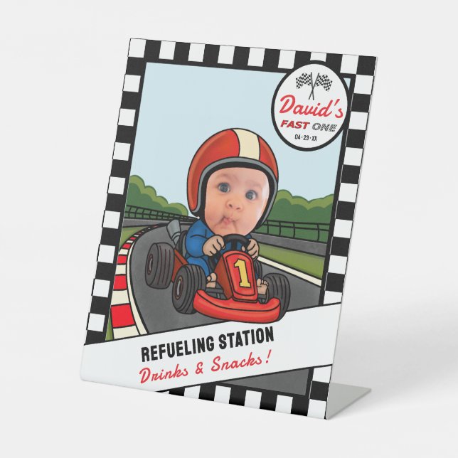 Fast ONE Refueling Station - Drinks and Snacks Pedestal Sign (Front)