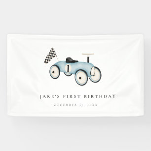 Fast ONE Retro Car Ride-On Blue  Banner