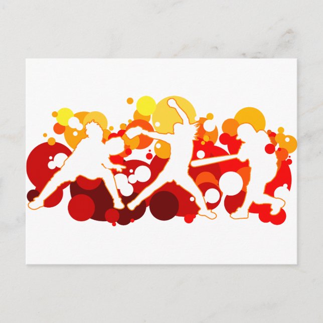 Fast Pitch Softball Players Postcard (Front)
