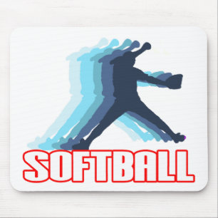 Fast Pitch Softball Silhouette Mouse Pad