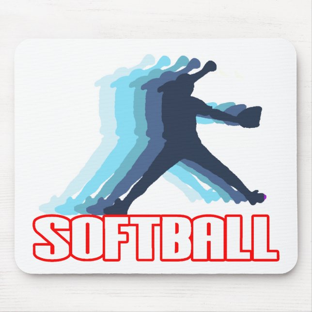 Fast Pitch Softball Silhouette Mouse Pad (Front)