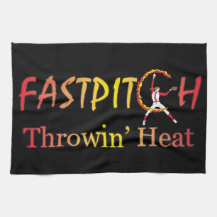 Fast Pitch Softball Version 1 Tea Towel