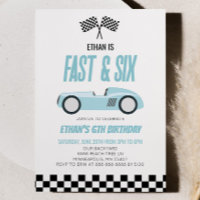 Fast & Six Blue Race Car 6th Birthday Party