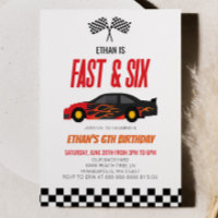 Fast & Six Red Flame Race Car 6th Birthday Party