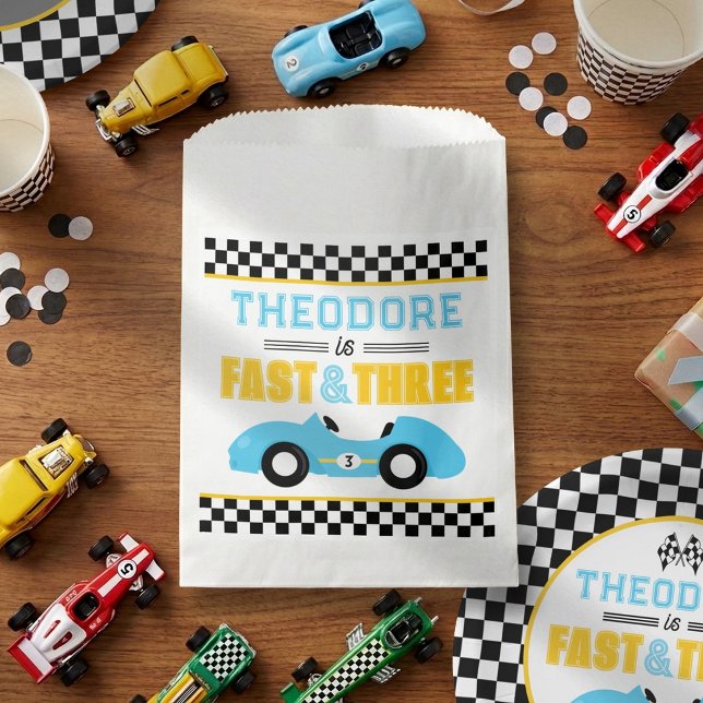 Fast & Three Race Car 3rd Birthday Party Favour Bag (Creator Uploaded)