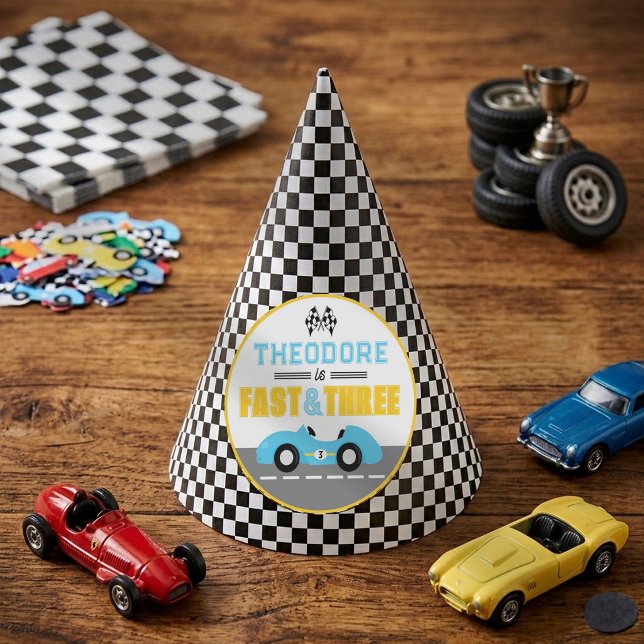 Fast & Three Race Car 3rd Birthday Party Hat (Creator Uploaded)
