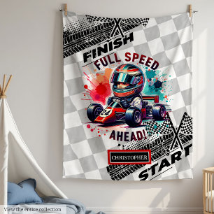 Fast Watercolor Formula 1 Sport Car Boy Blanket