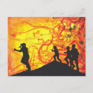 Fast Zombies Dark Art Horror painting art postcard