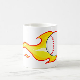 Fastball Flame Baseball Sports Coffee Mug