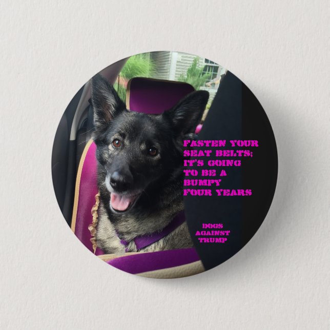 Fasten your seat belts 6 cm round badge (Front)