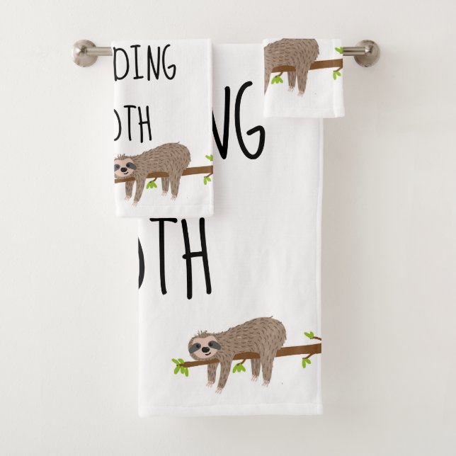 Faster Than A Speeding Sloth Bath Towel Set (Insitu)