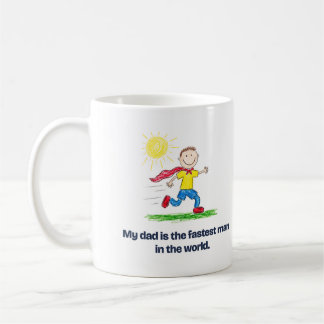 Fastest Dad in the World Funny Personalized Runner Coffee Mug