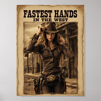 Fastest Hands in the West – Legendary Cowgirl West Poster