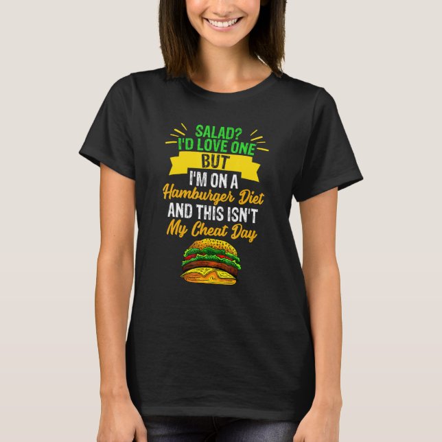 Fastfood Hamburger Design For Cheeseburger Lover T-Shirt (Front)