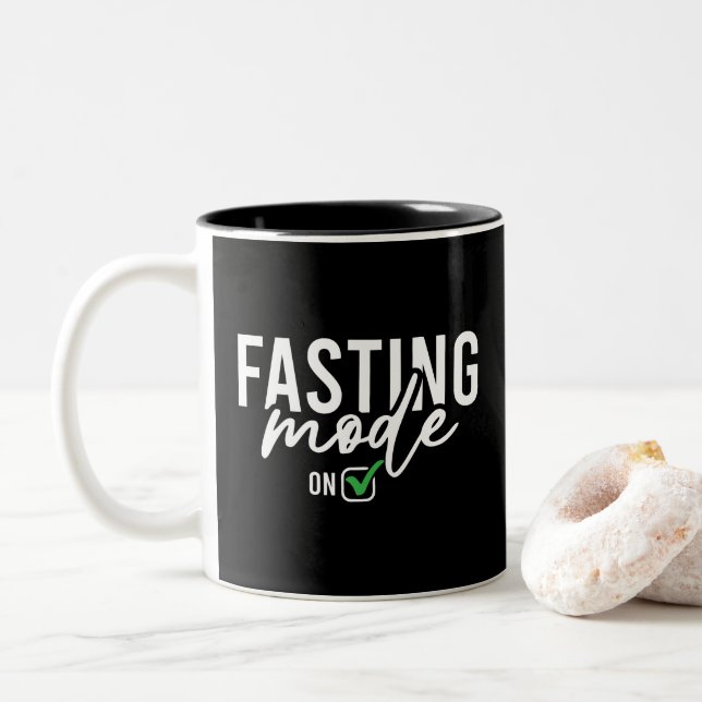 Fasting Mode On, Ramadan Weight Loss, Cool Islamic Two-Tone Coffee Mug (With Donut)