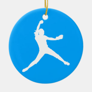 Fastpitch Ornament w/Name Blue