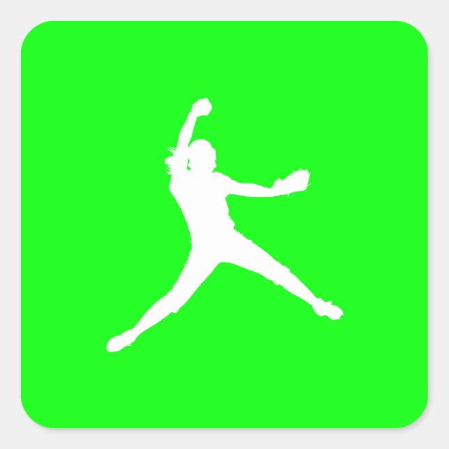 Fastpitch Silhouette Sticker Green (Front)