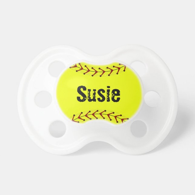 Fastpitch Softball Baby Pacifier (Front)