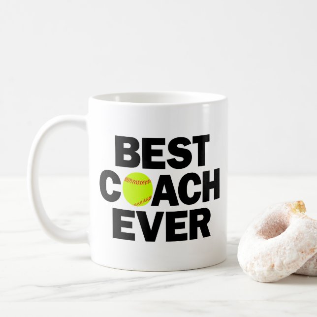 Fastpitch Softball Best Coach Ever Coffee Mug (With Donut)