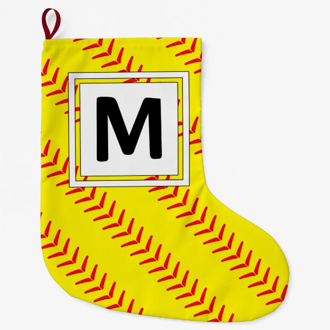 Fastpitch Softball Candy Cane Christmas Stocking (Front)
