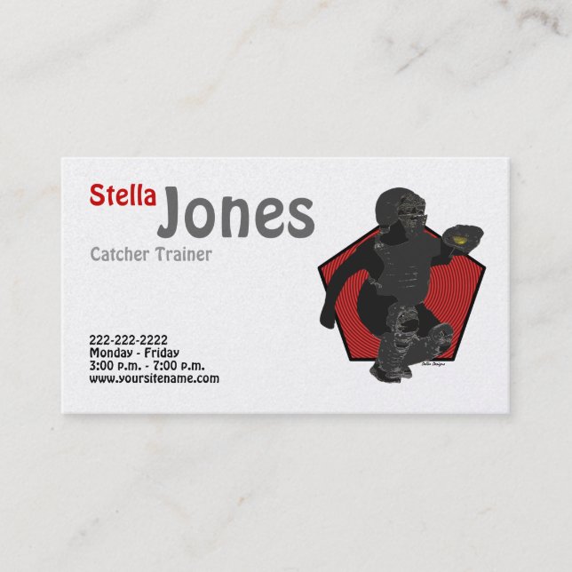 Fastpitch Softball Catcher's Profile Cards (Front)