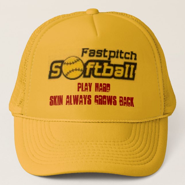 fastpitch-softball-clipart-11_small, Play Hard,... Trucker Hat (Front)