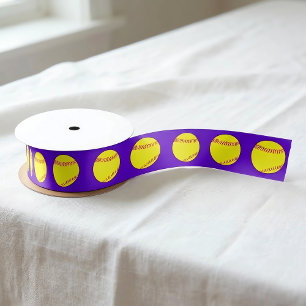 Fastpitch Softball Custom Team Colour Sports Party Satin Ribbon