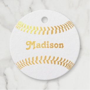 Fastpitch Softball Custom Team Player Name Gold Favour Tags