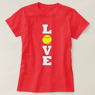 Fastpitch Softball LOVE Custom Jersey Number T-Shirt
