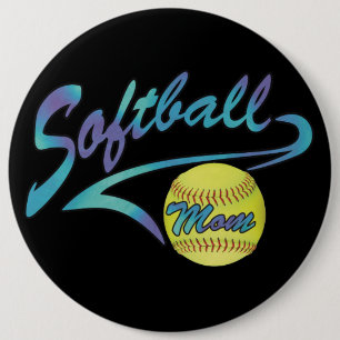 Fastpitch Softball Mum Athletic Tail 6 Cm Round Badge