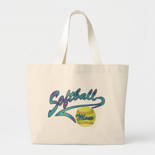 Fastpitch Softball Mum Athletic Tail Large Tote Bag