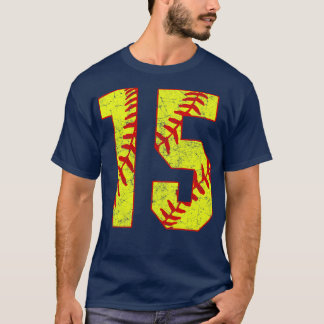 Fastpitch Softball Number 15 15 Softball  Jersey U T-Shirt