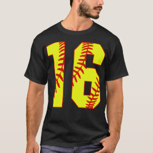 Fastpitch Softball Number 16 16 Softball  Jersey U T-Shirt