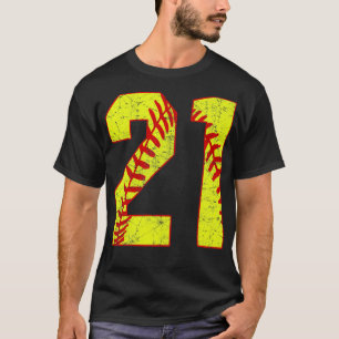 Fastpitch Softball Number 21 21 Softball Jersey U T-Shirt