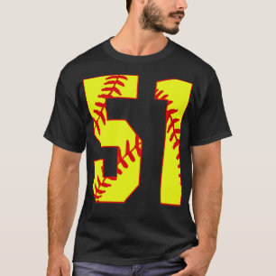 Fastpitch Softball Number 51 51 Softball Jersey U T-Shirt