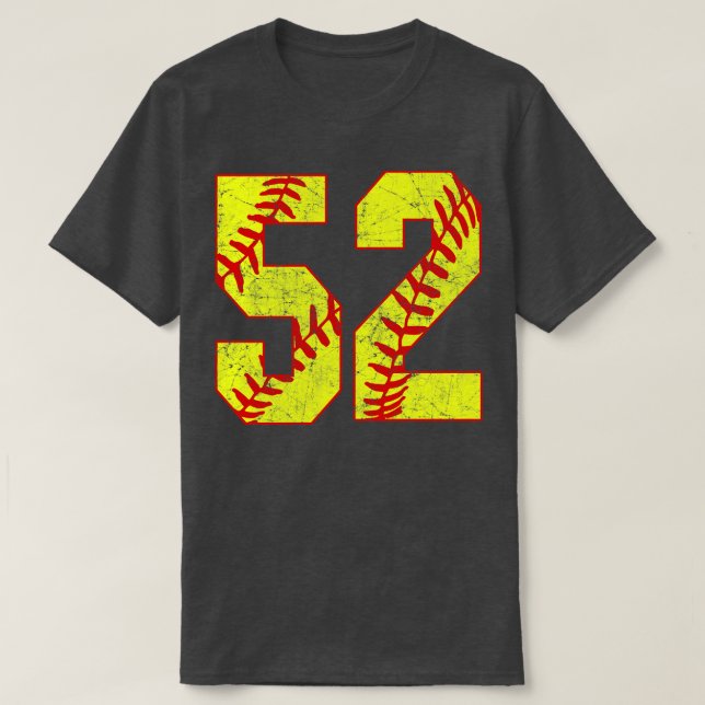 Fastpitch Softball Number 52 52 Softball  Jersey U T-Shirt (Design Front)