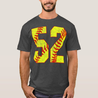 Fastpitch Softball Number 52 52 Softball  Jersey U T-Shirt