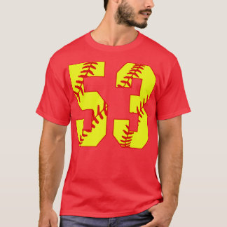 Fastpitch Softball Number 53 53 Softball  Jersey U T-Shirt