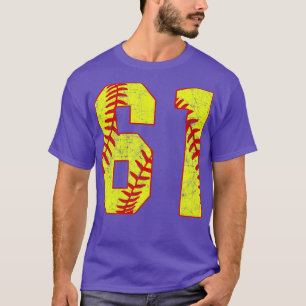 Fastpitch Softball Number 61 61 Softball Jersey U T-Shirt