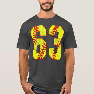 Fastpitch Softball Number 63 63 Softball Jersey U T-Shirt