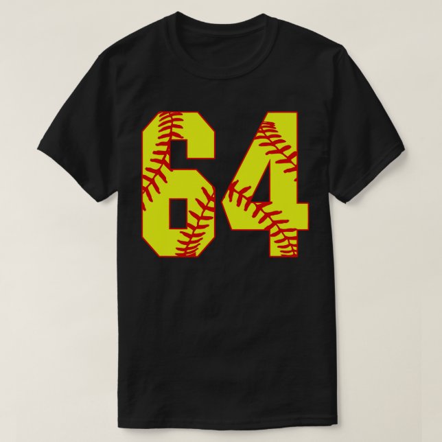 Fastpitch Softball Number 64 64 Softball  Jersey U T-Shirt (Design Front)