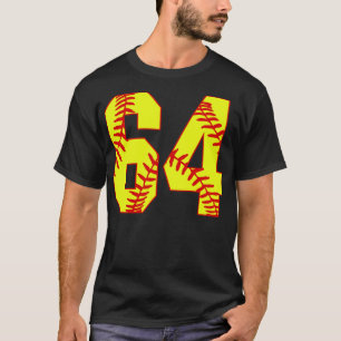 Fastpitch Softball Number 64 64 Softball Jersey U T-Shirt