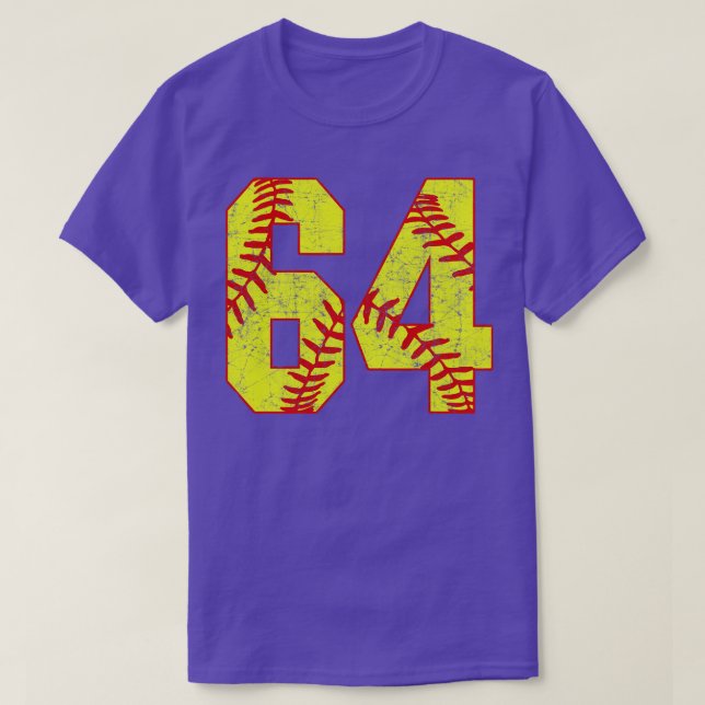 Fastpitch Softball Number 64 64 Softball Shirt Jer (Design Front)