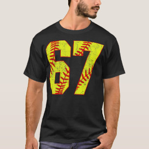 Fastpitch Softball Number 67 67 Softball  Jersey U T-Shirt