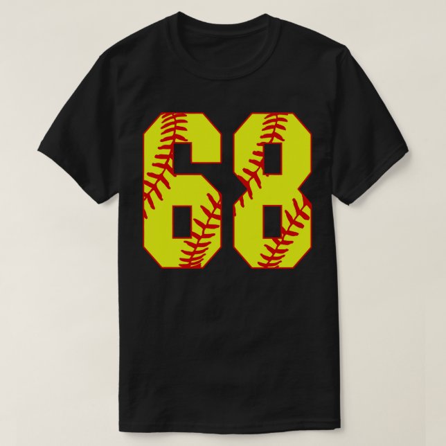 Fastpitch Softball Number 68 68 Softball  Jersey U T-Shirt (Design Front)